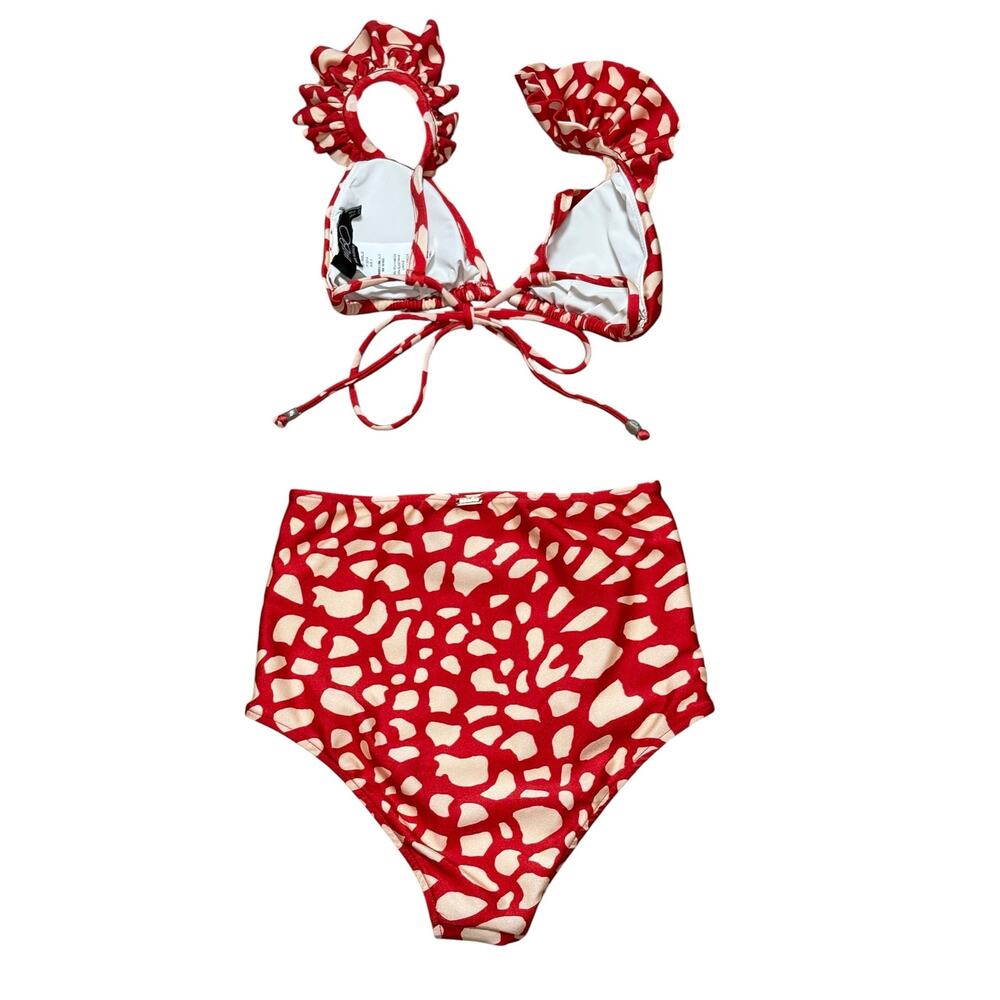 PatBo NWOT Red & White Ruffle Bikini Set XS/S - Picture 3 of 4